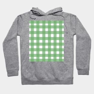 Green and White, Check Grid Hoodie